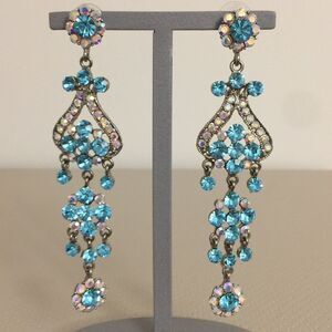 Long crystal earrings